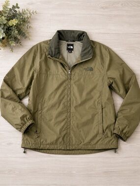 The North Face Men's Olive Green Rain Shell Jacket Windbreaker